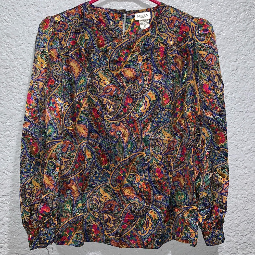 Vintage 80’s Blouse Paisley Multicolor